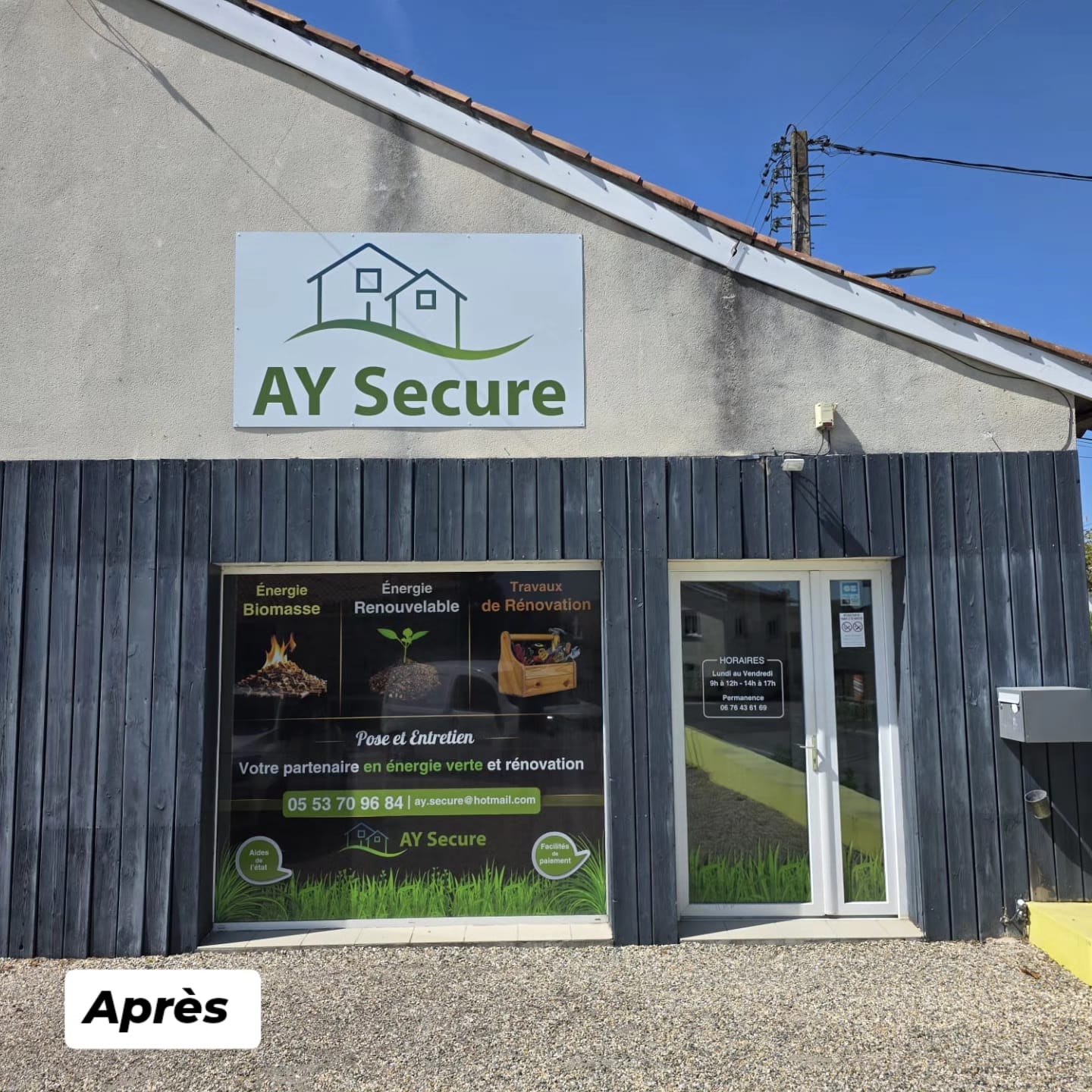 Vitrine AY Secure après habillage adhésif
